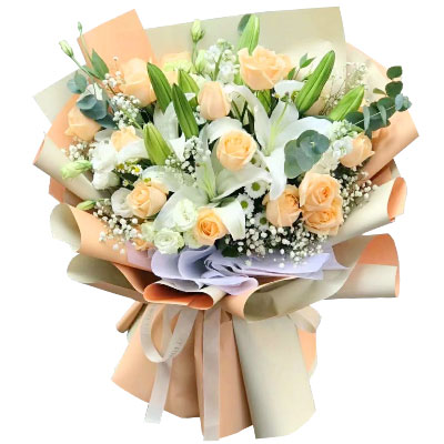 邢台19朵香槟玫瑰百合,你是我的真爱